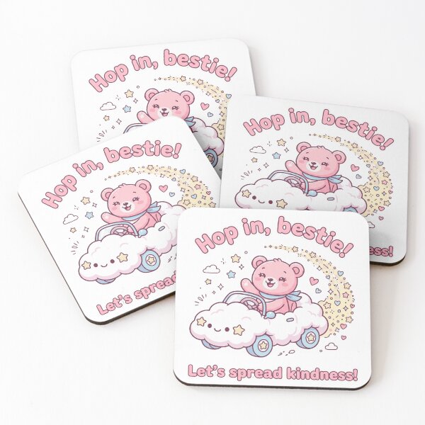 Item preview, Hop In Bestie Let’s Spread Kindness Cute Cloud Car Bear designed and sold by Furry_Birthday.