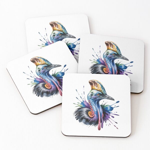 Item preview, Colorful Cassowary Splash Art – Exotic Bird Vibrant Wildlife Design designed and sold by ArcticFoxStudio.