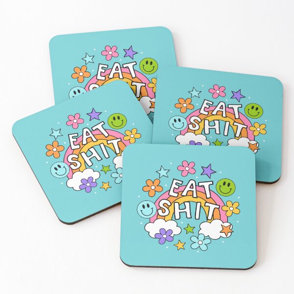 Item preview, Eat Shit Pretty Sweary Rainbow Floral designed and sold by KrisInStitches.