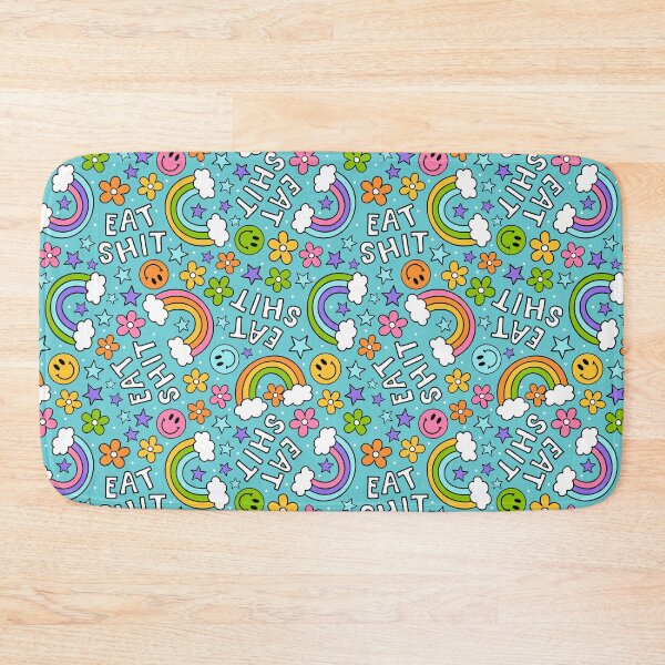 Item preview, Eat Shit Pretty Sweary Rainbow Floral designed and sold by KrisInStitches.