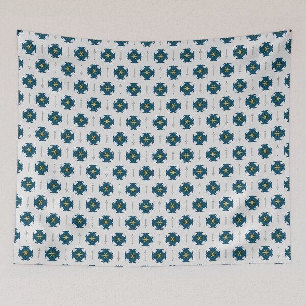 Item preview, Flower Knight Pattern - Tropical Florals and White designed and sold by Daniel Bevis Design.