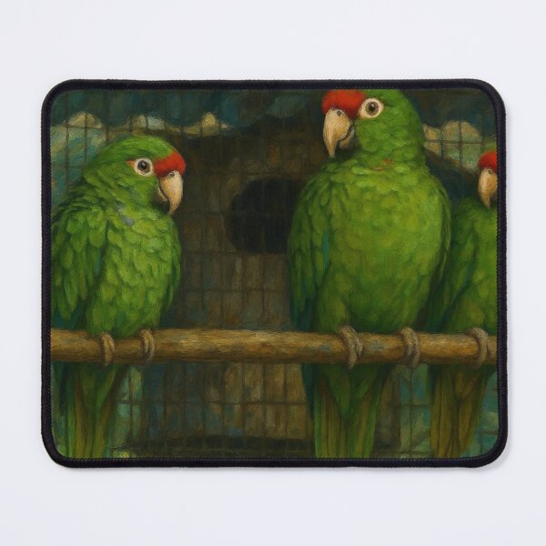 Item preview, Parrots Posing on a Cage Branch designed and sold by Lougud.
