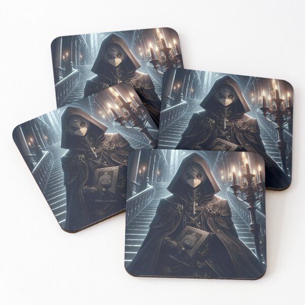Item preview, Hooded Occult Mage Ancient Grimoire Dark Academia Gothic Anime Art designed and sold by MouradStudio.