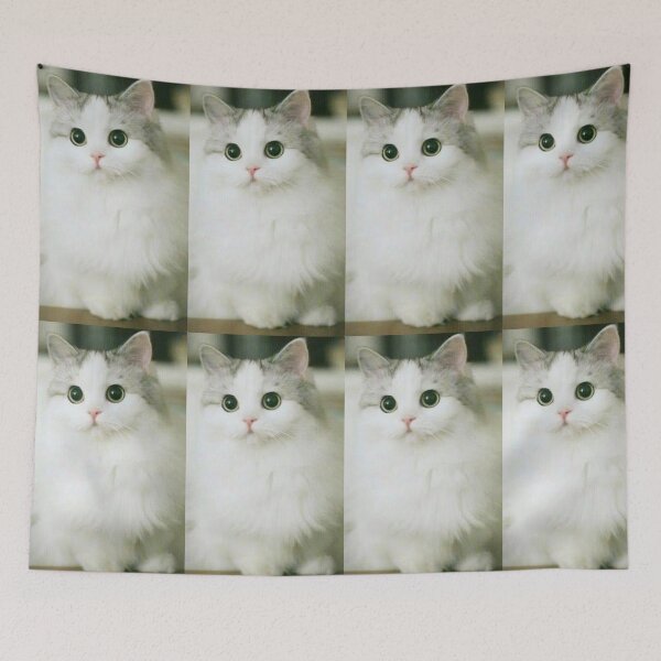 Item preview, Ultra Fluffy White Kitten with Big Green Eyes designed and sold by GUINewAlex.