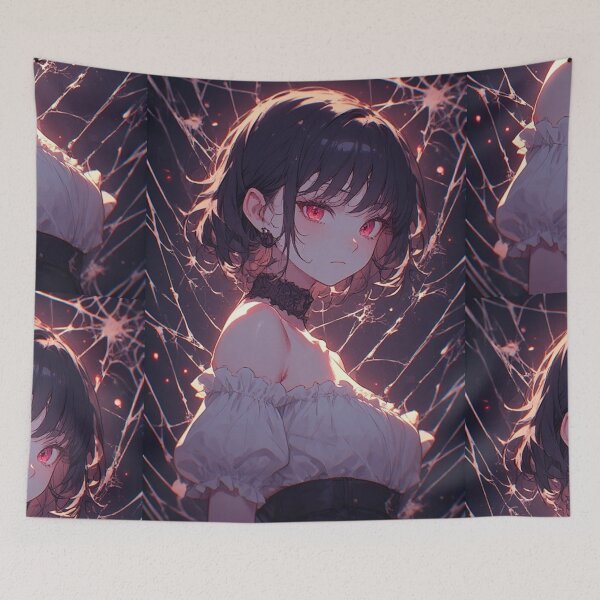 Item preview, Anime vampire girl and spider web designed and sold by ArtsJulian.