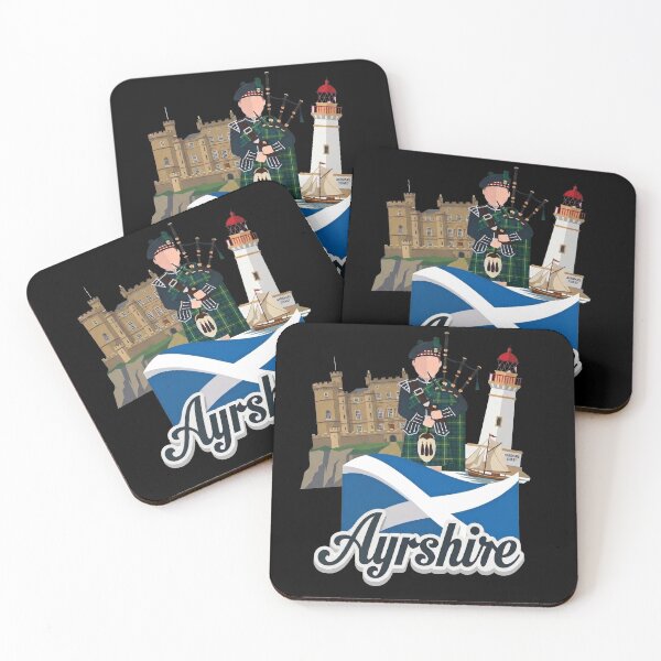 Item preview, Ayrshire Scotland Bagpiper Art - Culzean Castle and Coast Heritage designed and sold by Loom on the Loch.