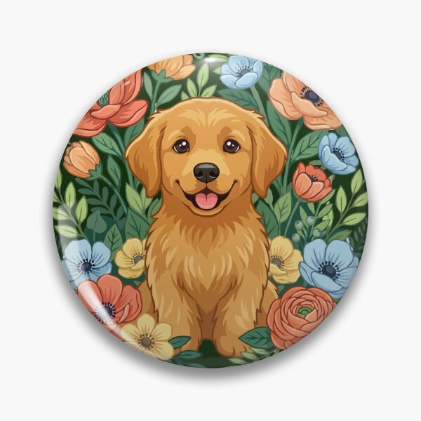 Item preview, Cute Golden Retriever Puppy Floral Design - Dog Lover Gift designed and sold by The Real Life Symphony.