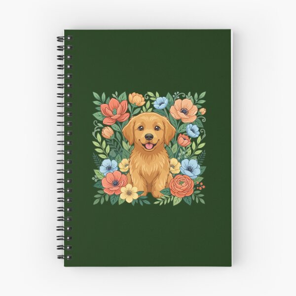 Item preview, Cute Golden Retriever Puppy Floral Design - Dog Lover Gift designed and sold by The Real Life Symphony.