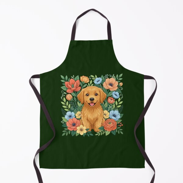 Item preview, Cute Golden Retriever Puppy Floral Design - Dog Lover Gift designed and sold by The Real Life Symphony.