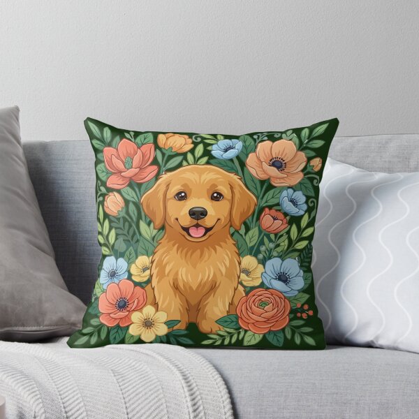 Item preview, Cute Golden Retriever Puppy Floral Design - Dog Lover Gift designed and sold by The Real Life Symphony.