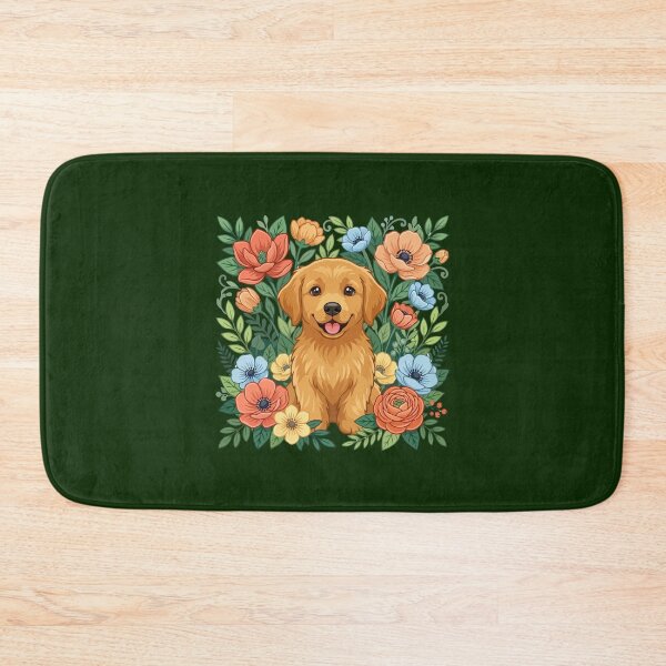 Item preview, Cute Golden Retriever Puppy Floral Design - Dog Lover Gift designed and sold by The Real Life Symphony.