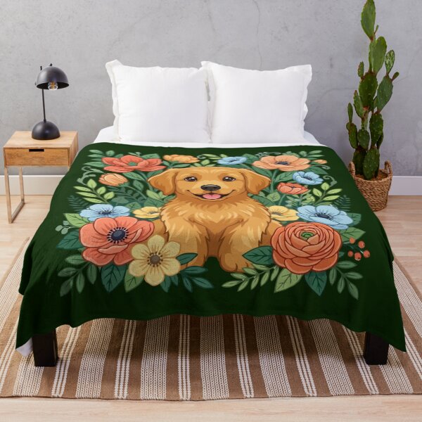 Item preview, Cute Golden Retriever Puppy Floral Design - Dog Lover Gift designed and sold by The Real Life Symphony.