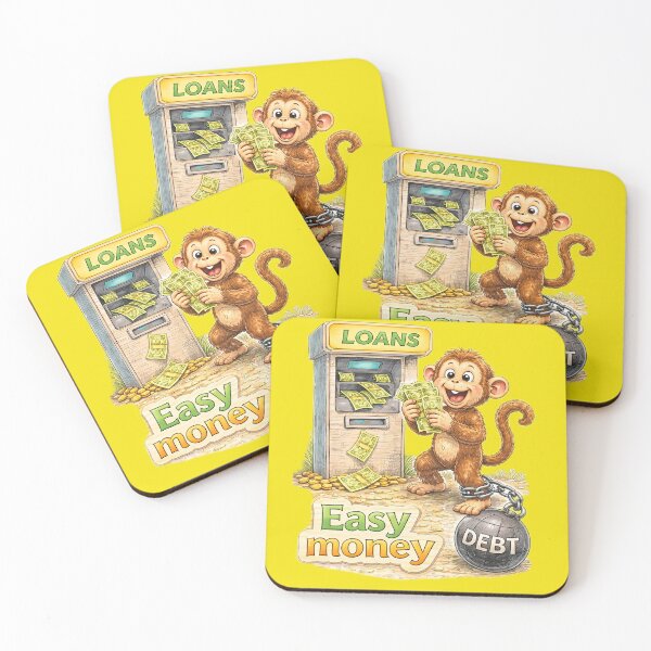 Item preview, Monkey Debt Sticker – Funny Loan Money Concept Art designed and sold by Felixuss.