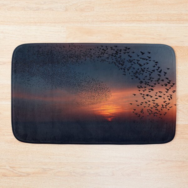 Item preview, A flock of European Starlings forming murmuration patterns at sunset, Birds in Motion designed and sold by CDC40.