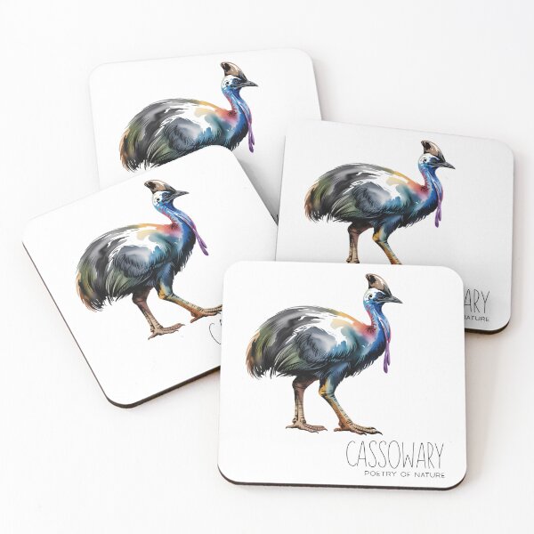 Item preview, Cassowary Poetry of Nature – Colorful Tropical Bird Wildlife Art designed and sold by ArcticFoxStudio.