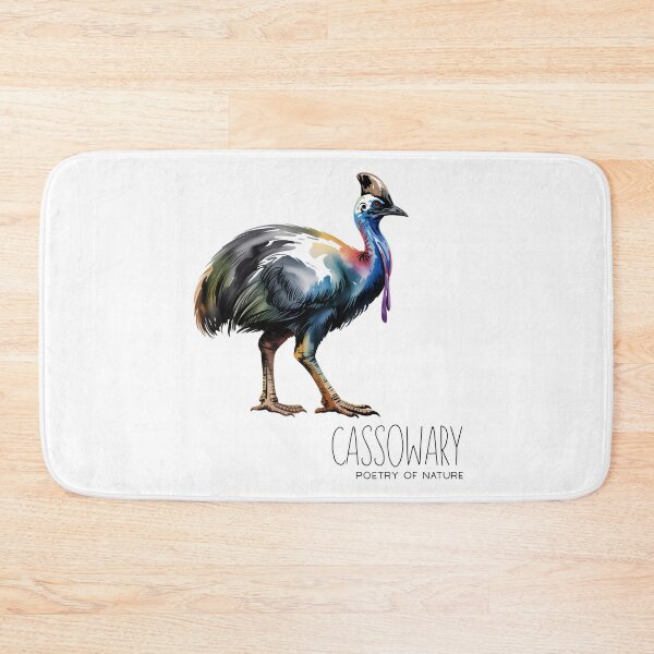 Item preview, Cassowary Poetry of Nature – Colorful Tropical Bird Wildlife Art designed and sold by ArcticFoxStudio.
