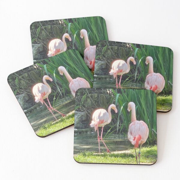 Item preview, 2 flamingos walking away designed and sold by Lizzilzil.