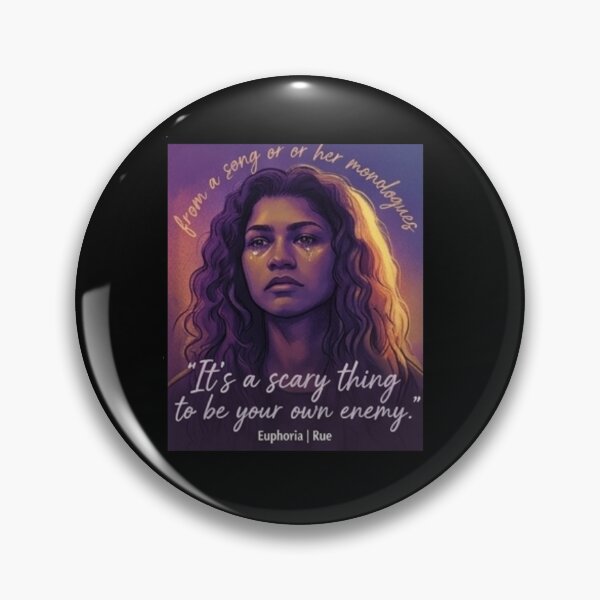 Item preview, Euphoria Rue, Zendaya - Its a scary thing to be your own enemy Euphoria State/ Cast Aesthetic Illustration | Neon Emotional Vibes | Trendy TV Inspired Art Design designed and sold by Mialunaa.