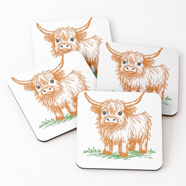 Item preview, Highland Cow Scribble Art - Scottish Heilan Coo Line Drawing designed and sold by Loom on the Loch.