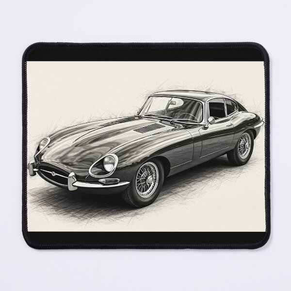 Item preview, Classic E-Type Jaguar Vintage Automotive Sketch Art designed and sold by rgagliardi2017.