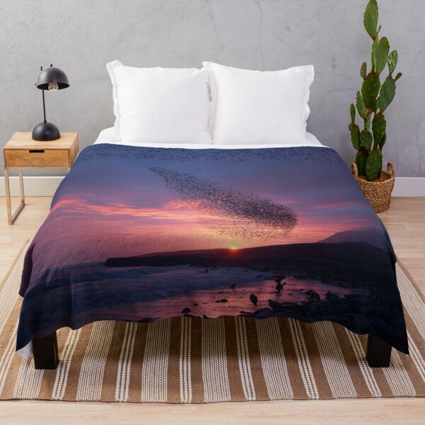 Item preview, A flock of European Starlings forming murmuration patterns at sunset, Birds in Motion designed and sold by CDC40.