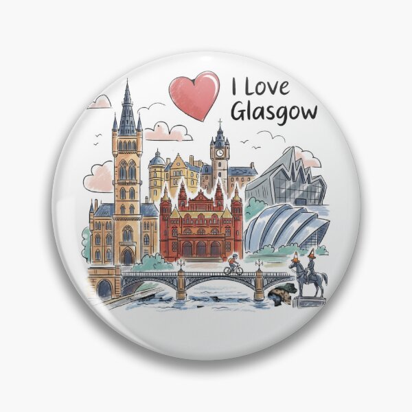 Item preview, Glasgow Scotland Cityscape Art - Kelvingrove and Duke of Wellington Design designed and sold by Loom on the Loch.