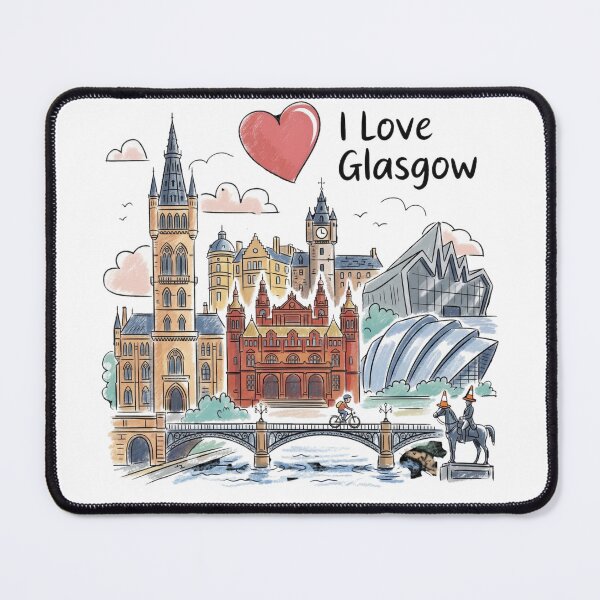 Item preview, Glasgow Scotland Cityscape Art - Kelvingrove and Duke of Wellington Design designed and sold by Loom on the Loch.