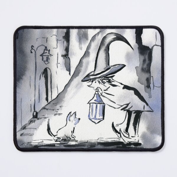 Item preview, Wizard and a Cat Watercolor designed and sold by Flowersforbear.