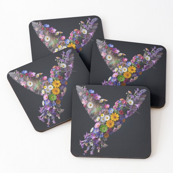 Item preview, Made of Flowers — Hummingbird Floral Silhouette Art Print designed and sold by GrowNest.