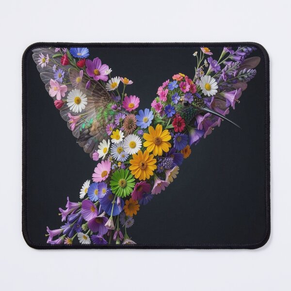 Item preview, Made of Flowers — Hummingbird Floral Silhouette Art Print designed and sold by GrowNest.