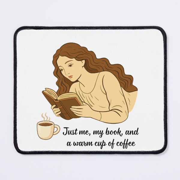 Item preview, Just Me My Book and Coffee Cozy Girl Reading Design – Book Lover Aesthetic for Stickers, T-Shirts, A-Line Dresses & Gifts designed and sold by SyedaPrints.