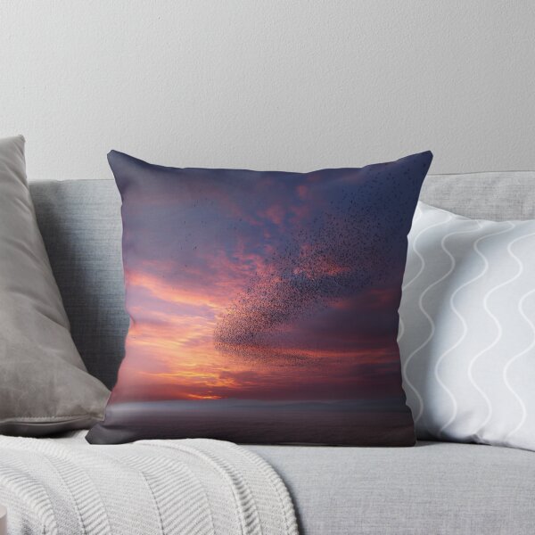 Item preview, A flock of European Starlings forming murmuration patterns at sunset, Birds in Motion designed and sold by CDC40.