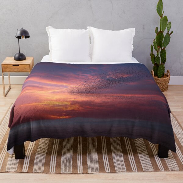 Item preview, A flock of European Starlings forming murmuration patterns at sunset, Birds in Motion designed and sold by CDC40.