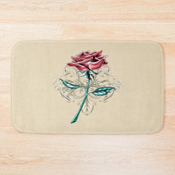 Item preview, Vintage Single Red Rose Ornamental Design designed and sold by LCWaterworth.