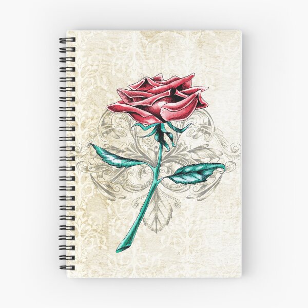 Item preview, Vintage Single Red Rose Ornamental Design designed and sold by LCWaterworth.
