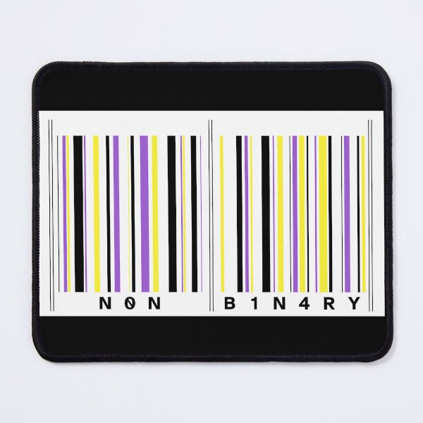 Item preview, Non-Binary Barcode in Purple, Black, Yellow and White designed and sold by AndysTeeShop.