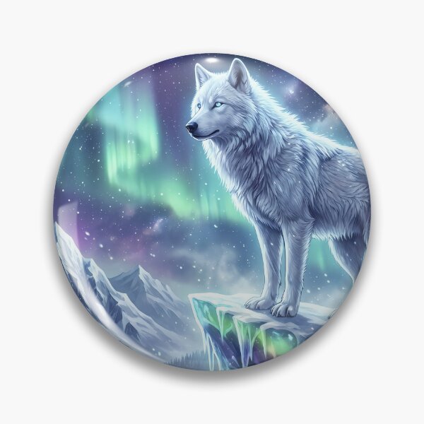 Item preview, Arctic Wolf Aurora Night Sky designed and sold by RkskArt.
