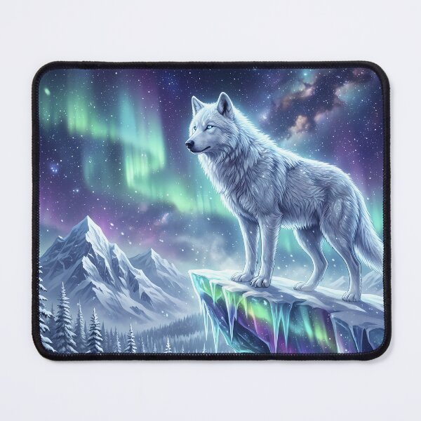 Item preview, Arctic Wolf Aurora Night Sky designed and sold by RkskArt.