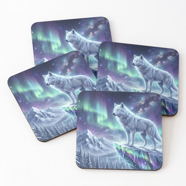 Item preview, Arctic Wolf Aurora Night Sky designed and sold by RkskArt.