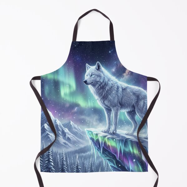 Item preview, Arctic Wolf Aurora Night Sky designed and sold by RkskArt.