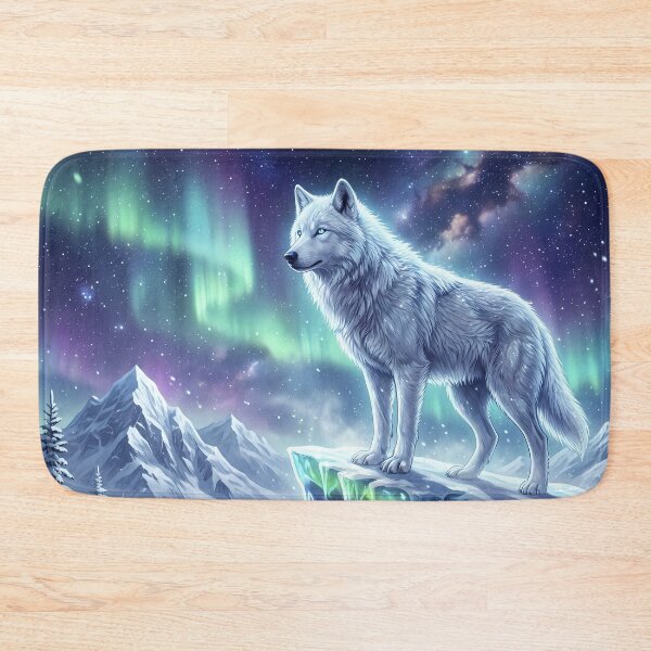 Item preview, Arctic Wolf Aurora Night Sky designed and sold by RkskArt.