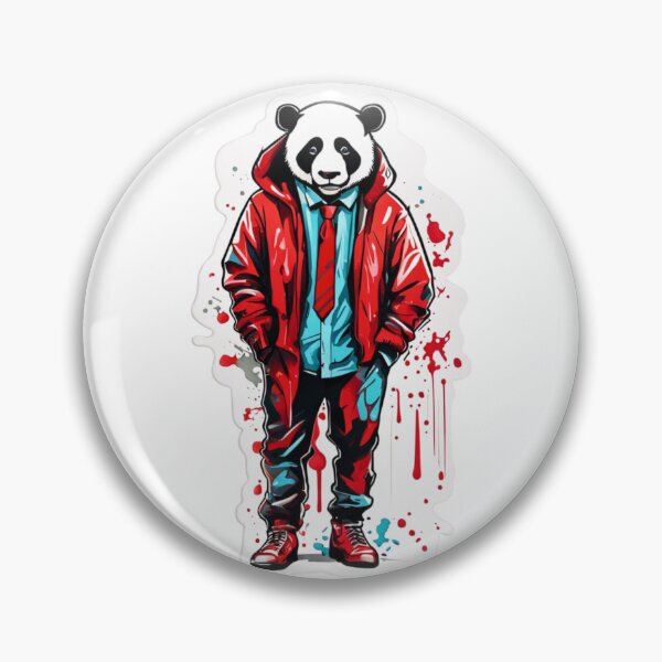 Item preview, Streetwear Panda Graffiti Art Urban Hip Hop Animal in Red Jacket/Cool Panda Sticker designed and sold by BeatyinChaos.