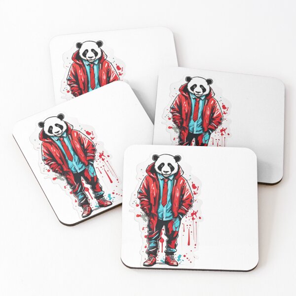 Item preview, Streetwear Panda Graffiti Art Urban Hip Hop Animal in Red Jacket/Cool Panda Sticker designed and sold by BeatyinChaos.