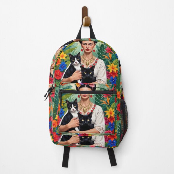 Item preview, Frida Kahlo flowers black cats kittens Frida Kahlo designed and sold by TeeARTHY.