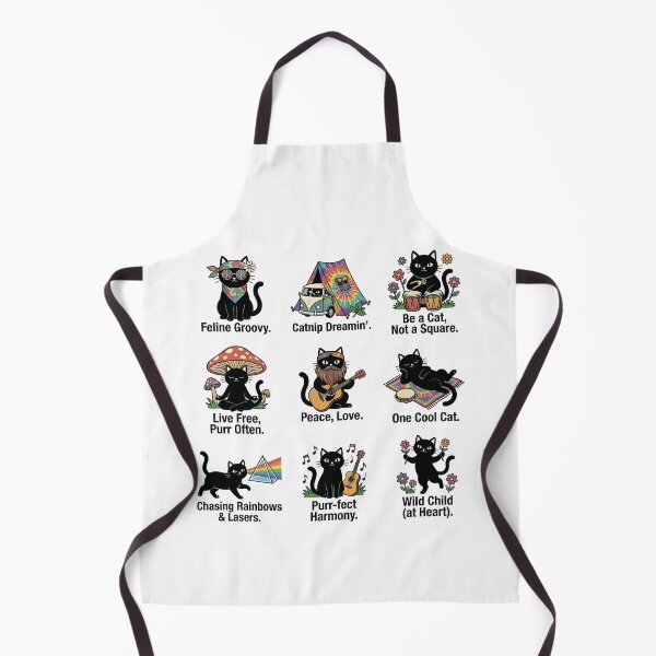 Item preview, Groovy Black Cat Hippie Vibes — Feline Free Spirit Retro 70s Collection designed and sold by JessArty ⭐⭐⭐⭐⭐.