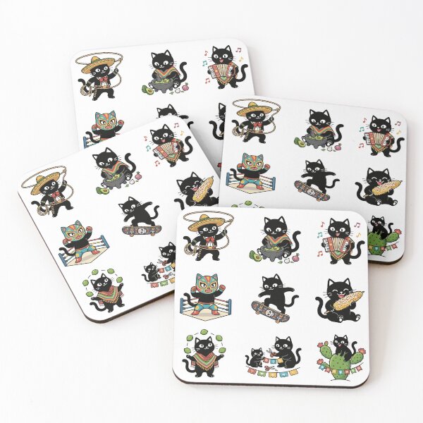 Item preview, Funny Black Cat Mexican Fiesta Music Festival — Colorful Retro Cat Collection designed and sold by JessArty ⭐⭐⭐⭐⭐.