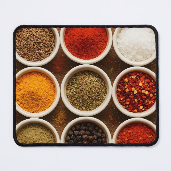 Item preview, Bold Colorful Ground Spices in Small Bowls – Vibrant Culinary Display designed and sold by EmeraldeaArt.