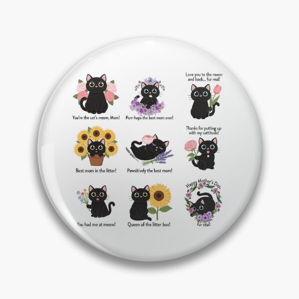Item preview, You Are the Cats Meow Mom — Sweet Black Cat Floral Mother's Day Collection designed and sold by JessArty ⭐⭐⭐⭐⭐.