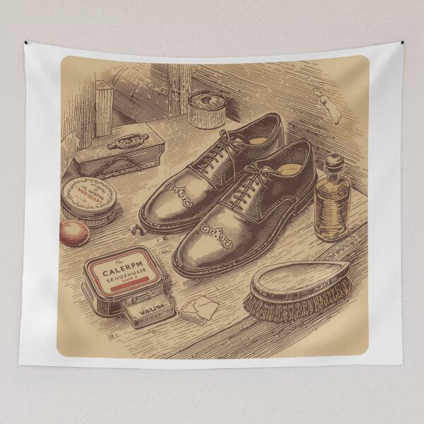 Item preview, Classic Leather Shoe Care Vintage Illustration designed and sold by VintageTips.