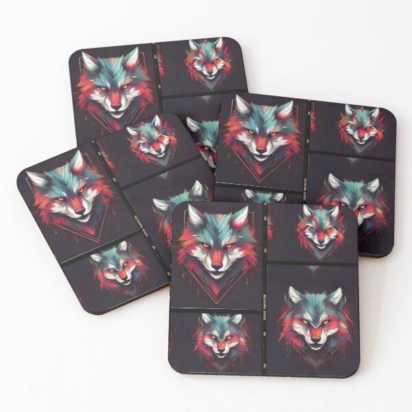 Item preview, Neon Wolf Collage Graffiti Art Cyberpunk Wolf Film Strip Design Glowing Eyes Street Art Sticker designed and sold by BeatyinChaos.